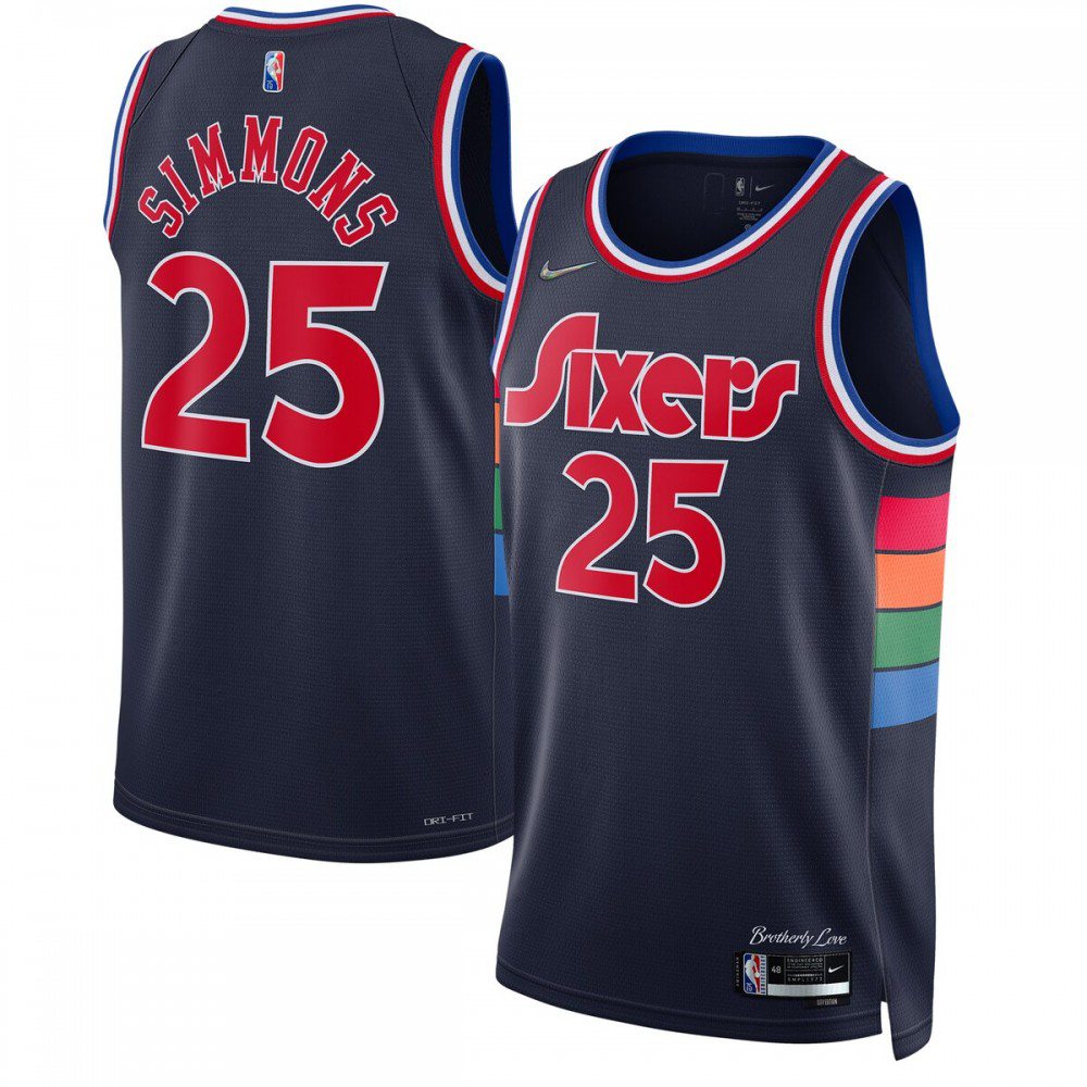Ben Simmons Philadelphia 76ers 2021/22 Swingman Jersey - City Edition - Navy-Pro Kit Vault | Brand New 26/27 Sports Jerseys